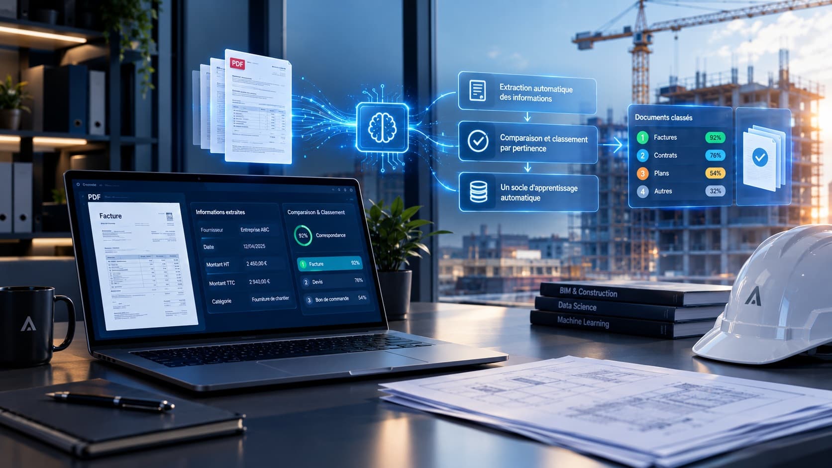 Analyse automatique d'une facture : extraction des informations, comparaison et classement des documents